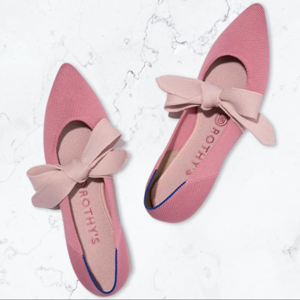 Rothys Mary Jane Pointe Pink Size 9 EUC